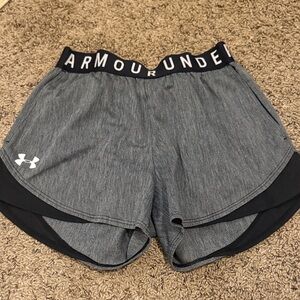 Under Armour Women's Black and Gray Athletic Shorts
